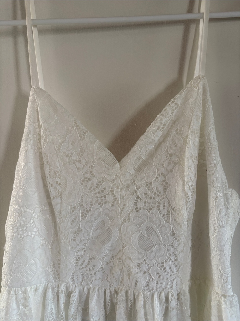 White Lace Spaghetti Strap Dress - Picture 4 of 7